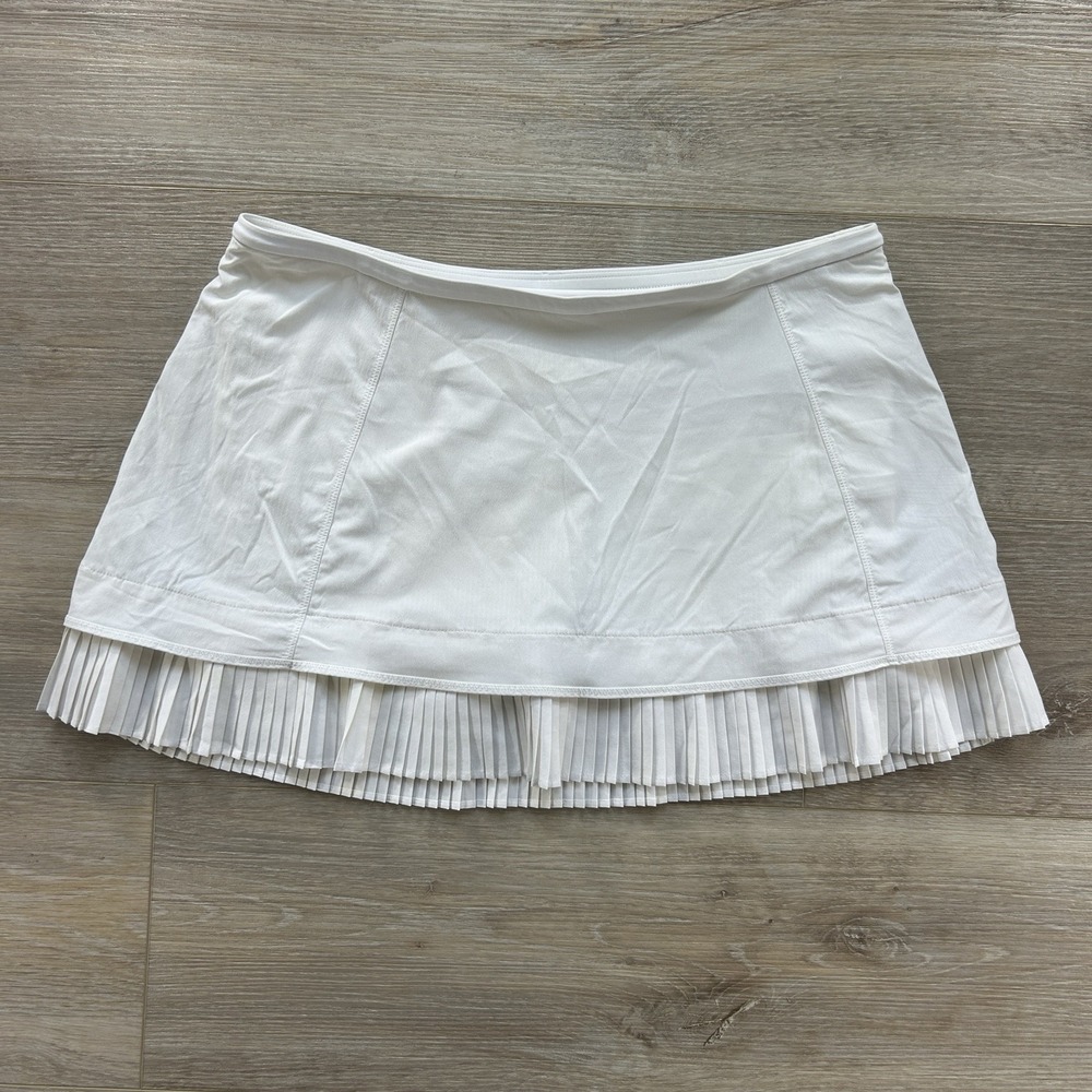 Lululemon Size 8 City Sky Run By Skirt White Luxtreme Ruffle Tennis Lined Skort